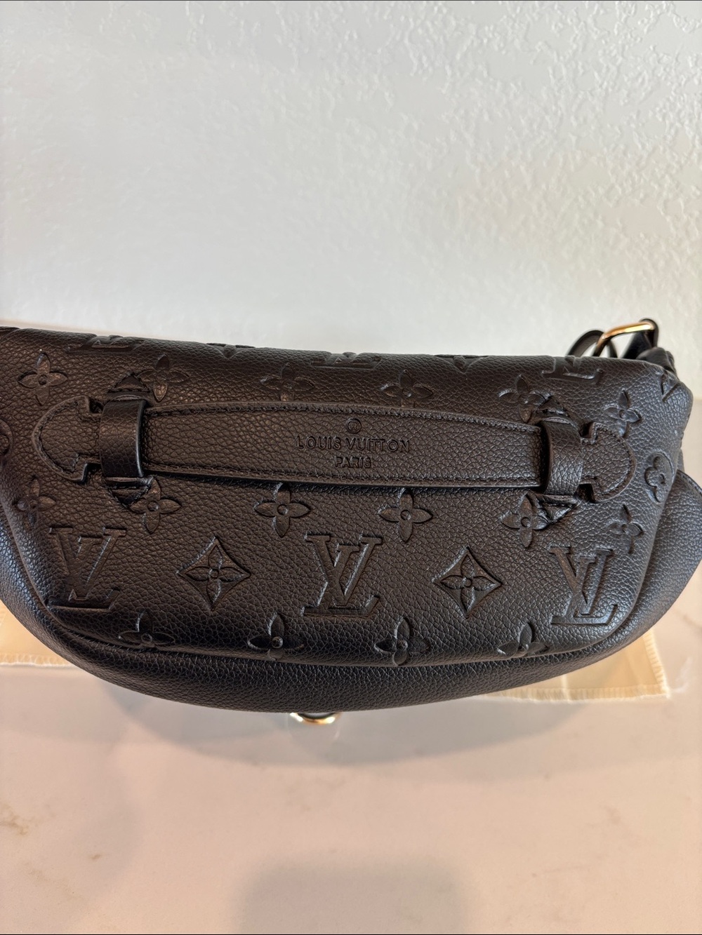 Black Monogram Empreinte Crossbody Bum Bag with Gold Hardware - Picture 3 of 14